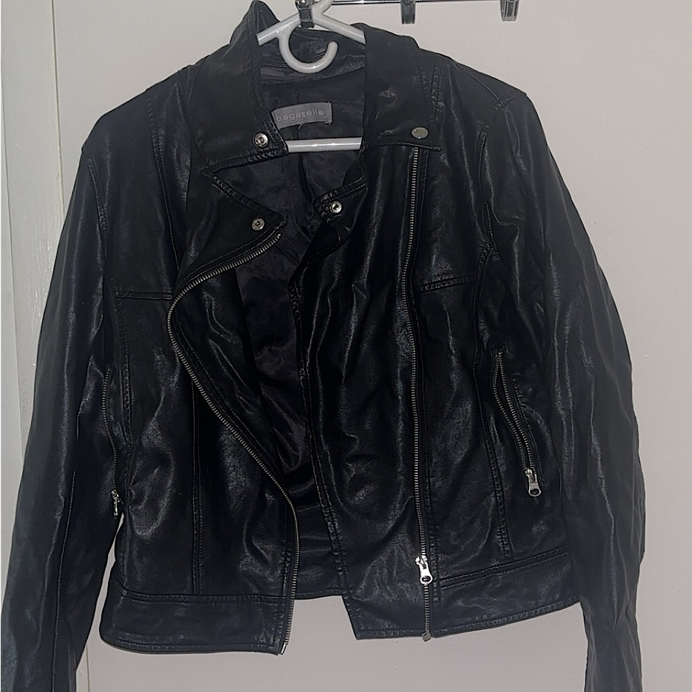 Black leather jacket
